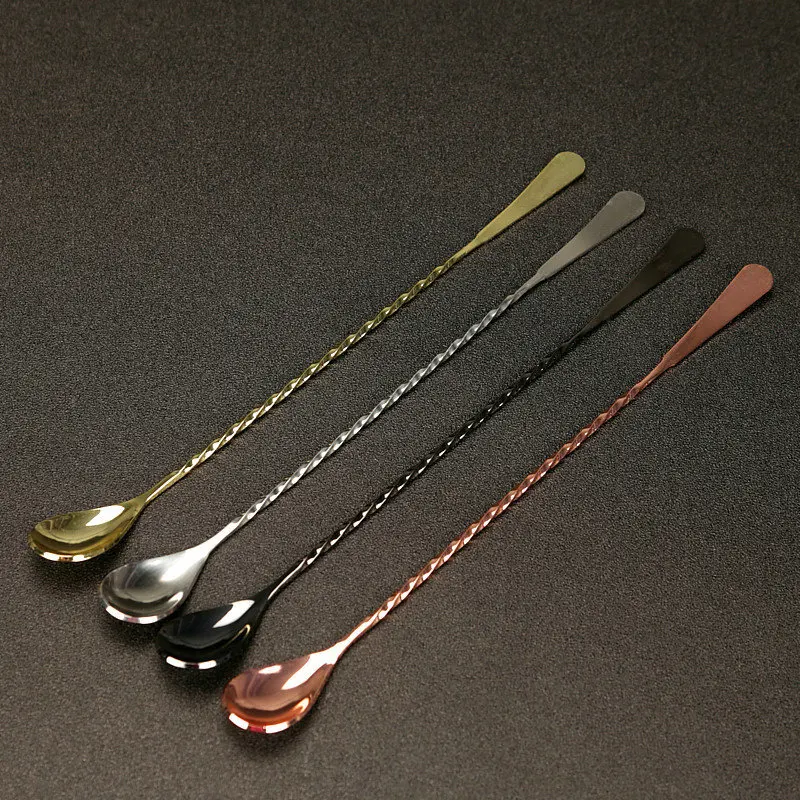 Нержавеющая сталь Swizzle Stick плоский Swizzle Stick золотая нить Swizzle Stick Золотой мешалка инструмент для барменов