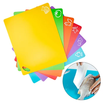 

6pcs/Set Cutting Board Reusable BPA Free Plastic Chopping Blocks Flexible Non-Slip Vegetable Meat Tools Boards Kitchen Gadgets