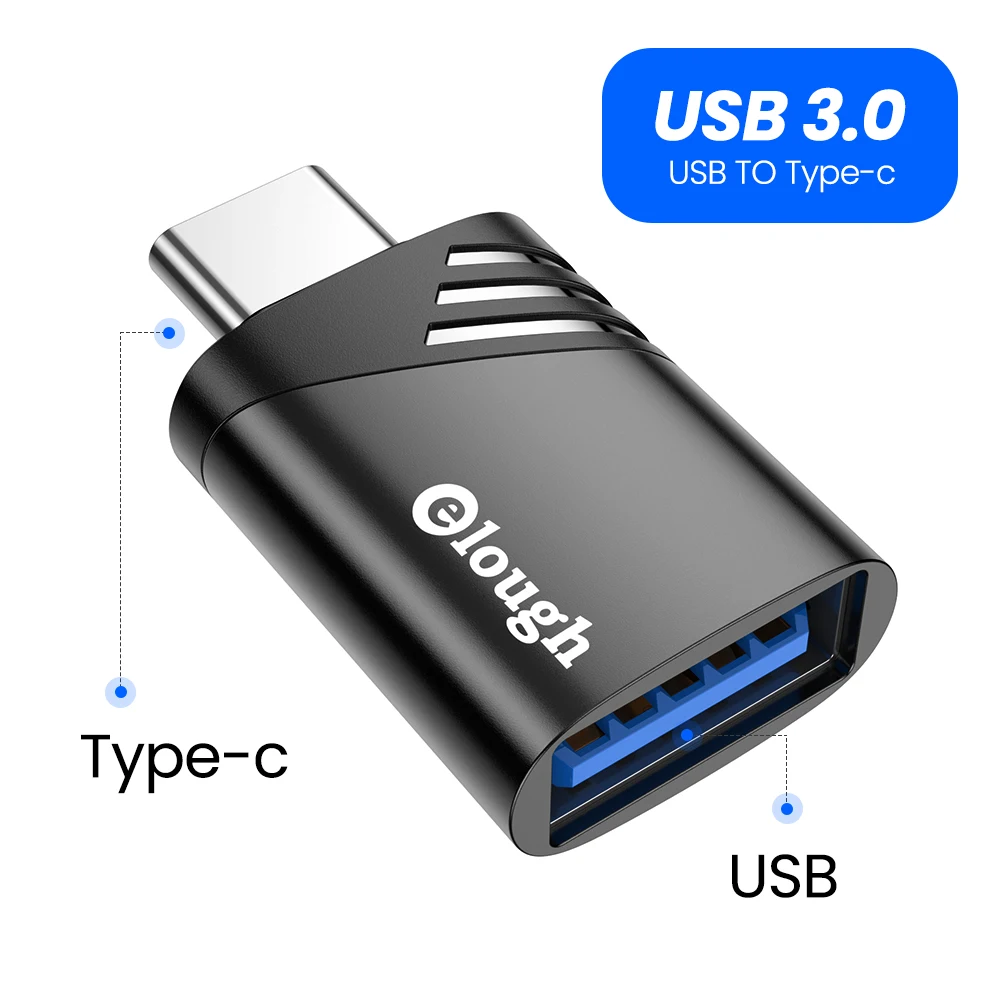 type c to iphone converter Elough OTG Type C To USB Adapter OTG USB-C Male To Micro USB Type-C Female Converter For Macbook Pro Xiaomi Samsung S20 usb converter for phone Adapters & Converters