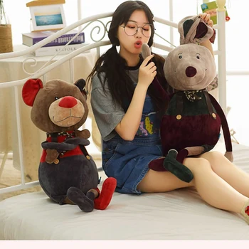

Creative cool bear cute rabbit plush doll tie bear rag doll bib rabbit plush toy children's birthday doll naughty girl sleeping