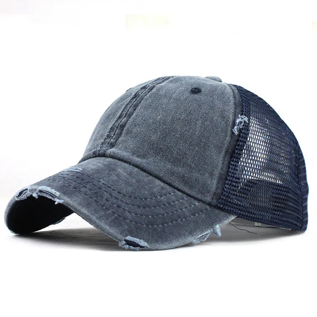 

2019 Wholesale Spring Polyester Cap Baseball Cap Snapback Hat Ponytail Messy Buns Trucker Plain Baseball Visor Cap Unisex Hat