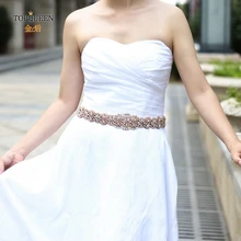 TOPQUEEN S161B-RG Свадебные ремни с бриллиантами из розового золота с кристаллами свадебный пояс Стразы с цветами свадебный пояс для свадебного платья