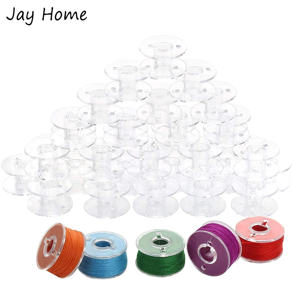 50 Bobine Per Macchina Da Cucire In Plastica Trasparente – Diametro 20 Mm, Accessori Universali Per Cucito - 2