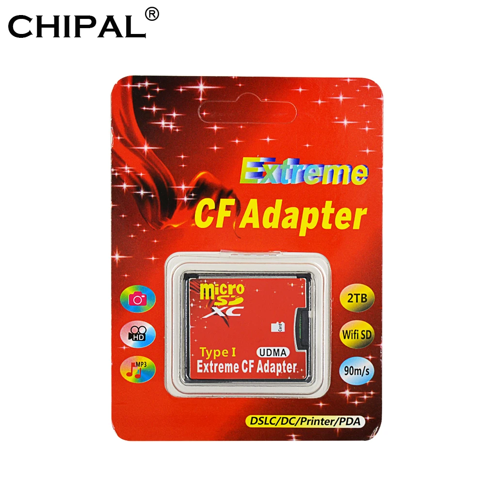 CHIPAL Высококачественный новый адаптер Micro SD TF к CF для MicroSD SDHC SDXC компактной флеш