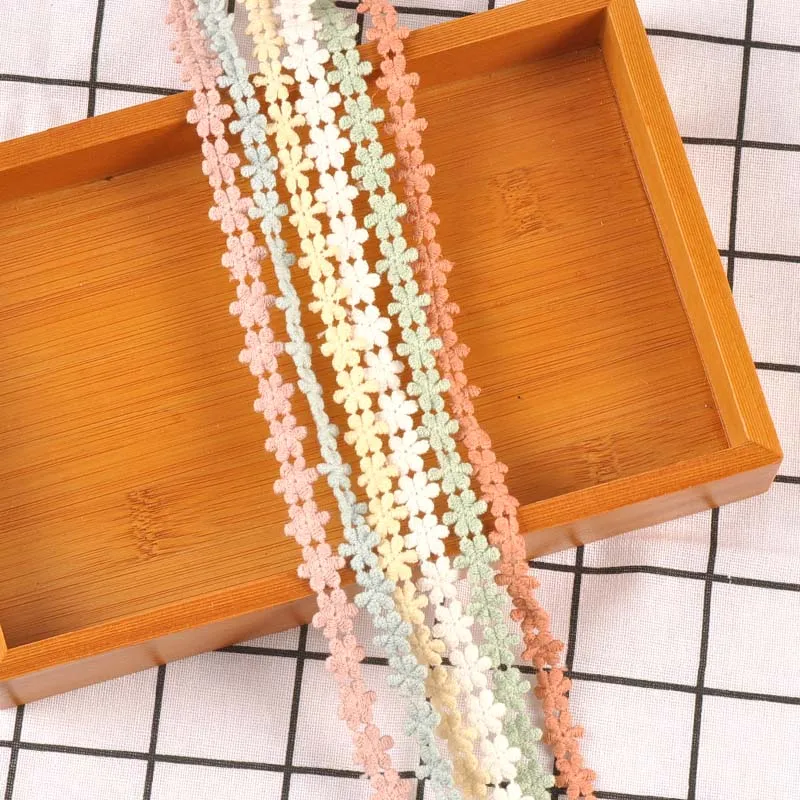 Flower Pattern Handmade Lace Trim Patchwork Ribbon DIY Garment Sewing Headwear Accessories 2yard 13mm