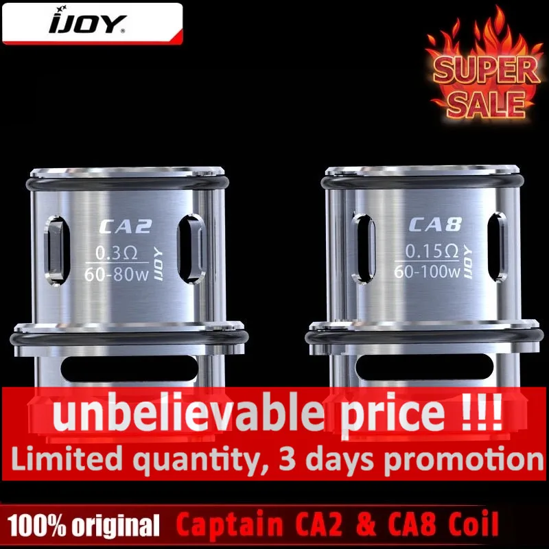 3 шт. IJOY Captain CA2 катушка 0.3ohm CA8 0.15ohm для Subohm атомайзер электронная сигарета огромный