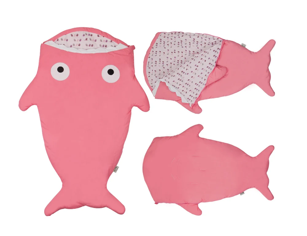 Мягкий хлопковый спальный мешок для малышей; дышащий спальный мешок в виде акулы из мультфильма; Детские Зимние теплые спальные мешки на молнии; одеяла; милые игрушки