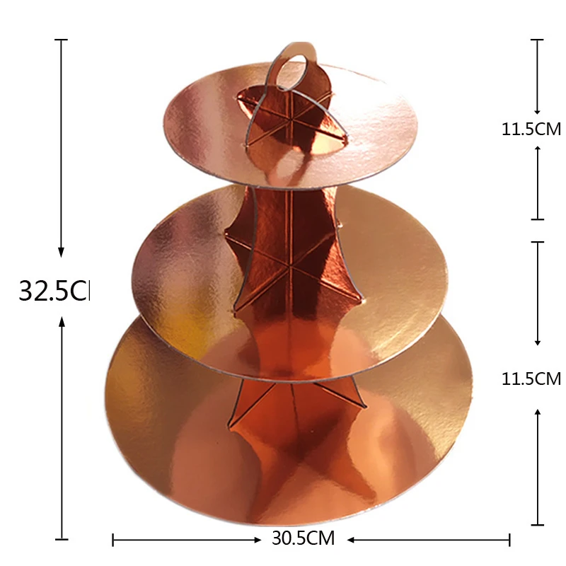 Розовое золото, бумажные свадебные принадлежности, элегантные одноразовые стаканчики для напитков, украшения на день рождения, подходят для украшения детского душа - Цвет: 1Cake stand