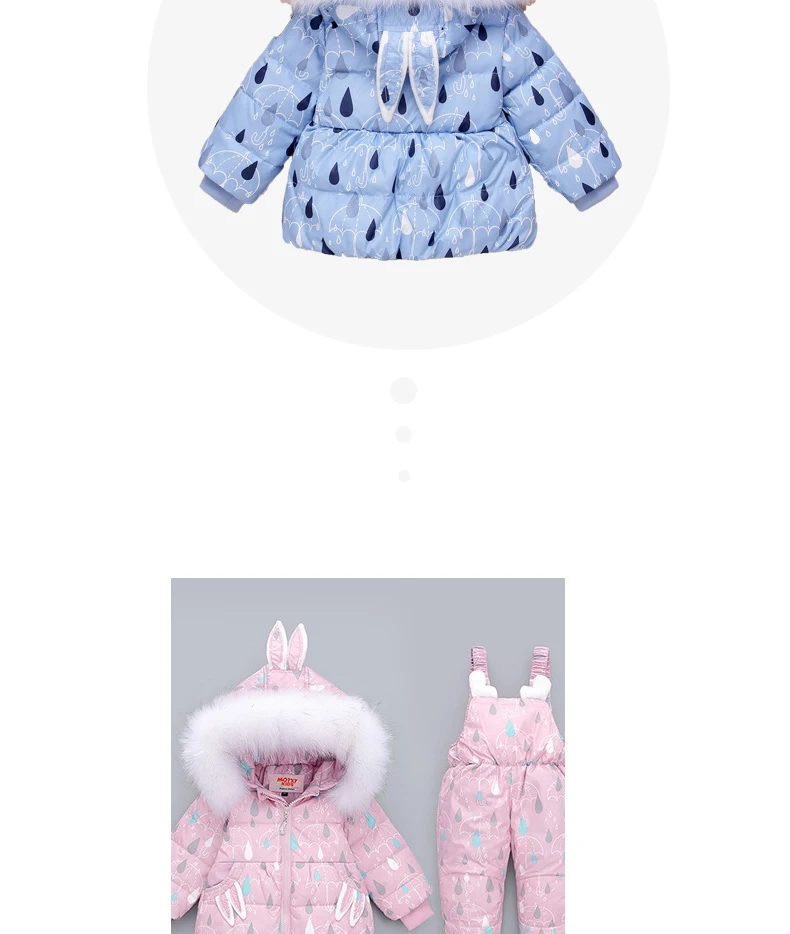 Новая зимняя одежда для девочек, куртка на утином пуху и комбинезон, комплект одежды из 2 предметов, брендовая зимняя одежда с капюшоном для детей 1, 2, 3 лет