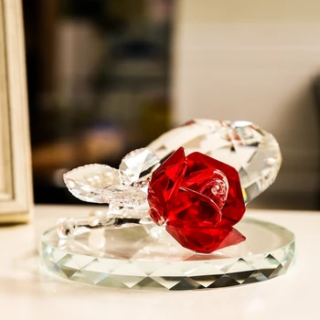 

FENG SHUI QUARTZ CRYSTAL ROSE FLOWER CRAFTS GLASS PAPERWEIGHT ORNAMENTS FIGURINES HOME WEDDING PARTY DECOR GIFTS SOUVENIR