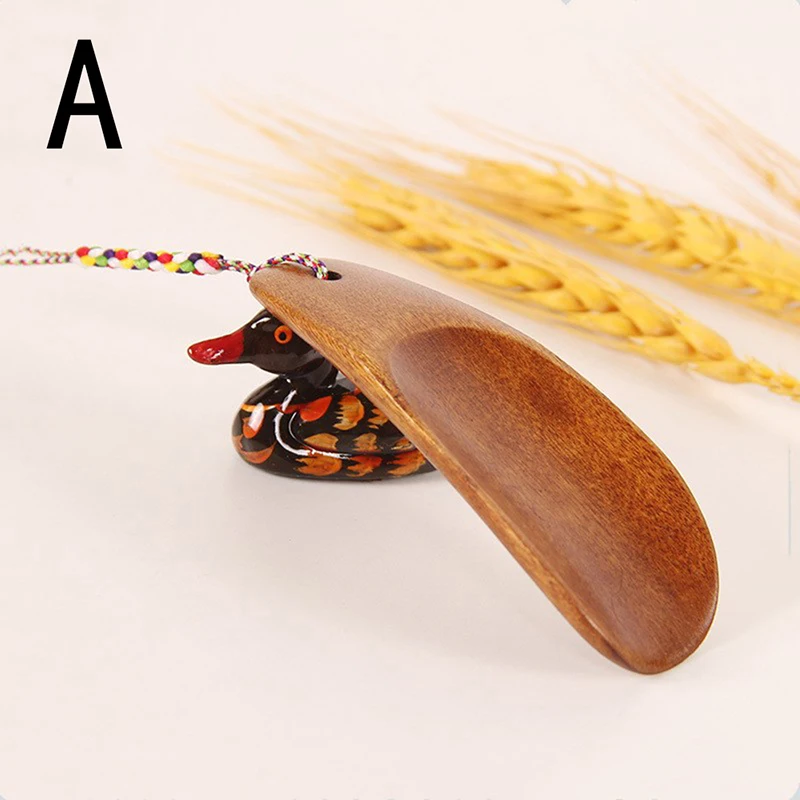 1pc Natural Wood Shoe Horn Portable Craft Long Handle Shoe Lifter Shoes Accessories Professional Solid Wood Shoehorn Home Tools