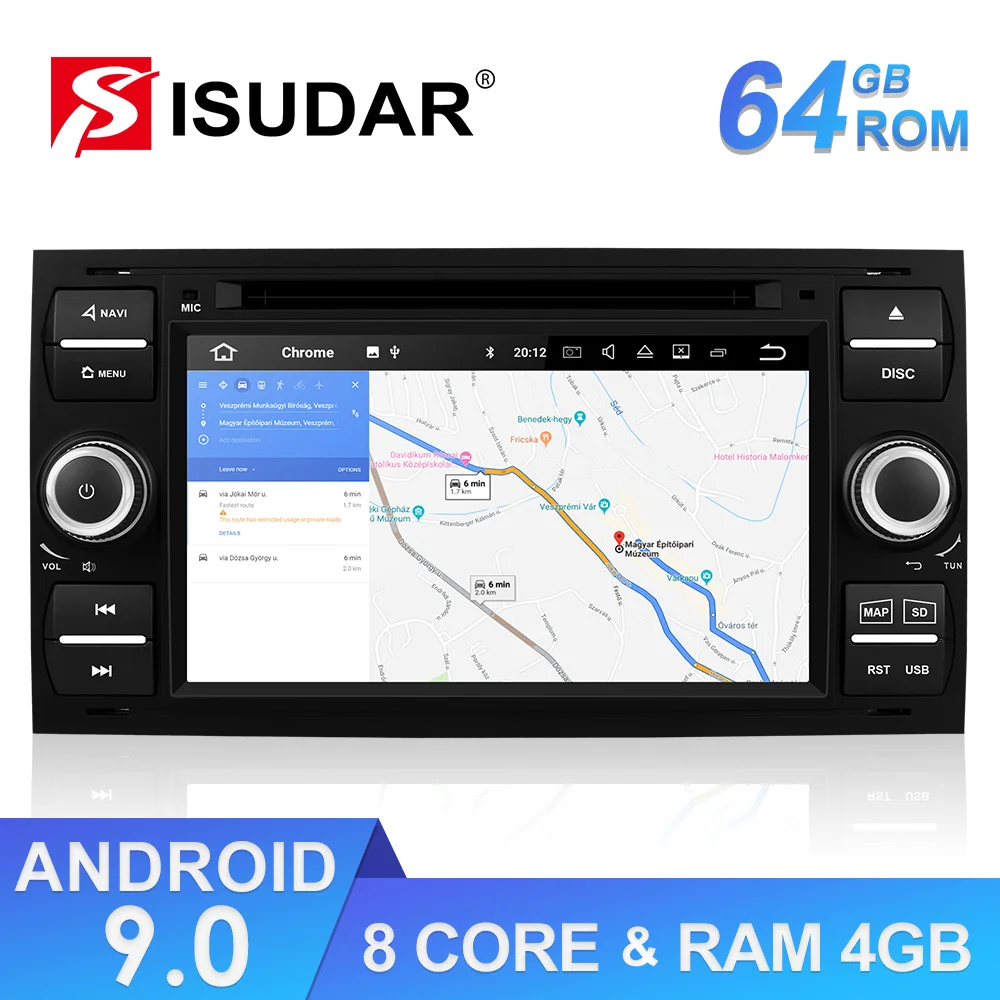 Isudar 2 Din Android 9 Stereo Auto Radio For Ford/Focus/Mondeo/Kuga Car Multimedia Player GPS Octa