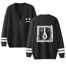 Lil открытый однобортный Кардиган для мужчин и женщин свитер свитшот с v-образным вырезом Теплый Свитшот уличная одежда в стиле хип-хоп унисекс Pull Homme