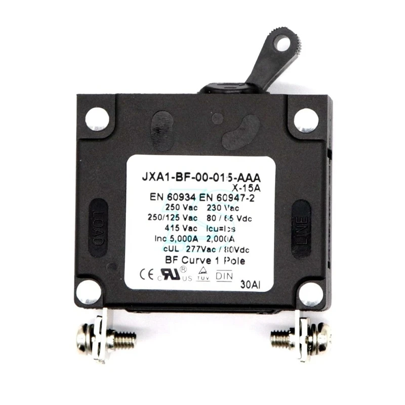 

BEAU-Black Toggle Reset Circuit Breaker Magnetic Switch Ac/Dc Current Overload Protector Rear Mounting 15A With M3 Screws