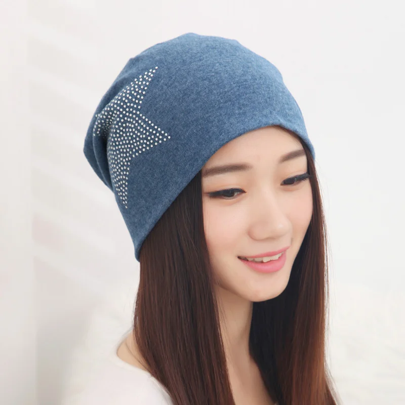 Осенне-зимняя женская шапка Skullies, Модная вязаная однотонная шапочка, шапки для женщин и девочек, Повседневная теплая вязаная Шапочка, зимние шапки - Цвет: Color 7