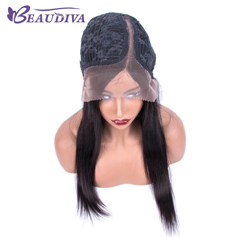 Brazilian Side Part Lace Wig Straight Human Hair Wigs For Black Women Remy Beaudiva 150% Density Lace Wig with Baby Hair 18inch