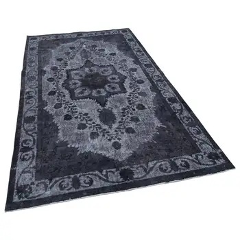 

161x273 Cm Grey Handmade Over Dyed Rug-5x9 Ft