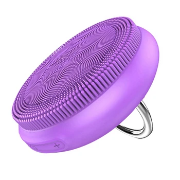 

Silicone Facial Skin Cleaning Brush Facial Massager Vibration Deep Cleaning Machine with Ring