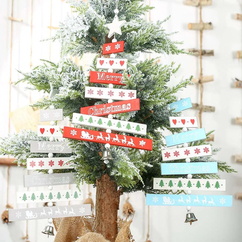 1 шт Санта Клаус звезда Лось деревянная новогодняя елка Подвески Подвесные украшения подарки Рождество год Декор для дома вечерние украшения 62689