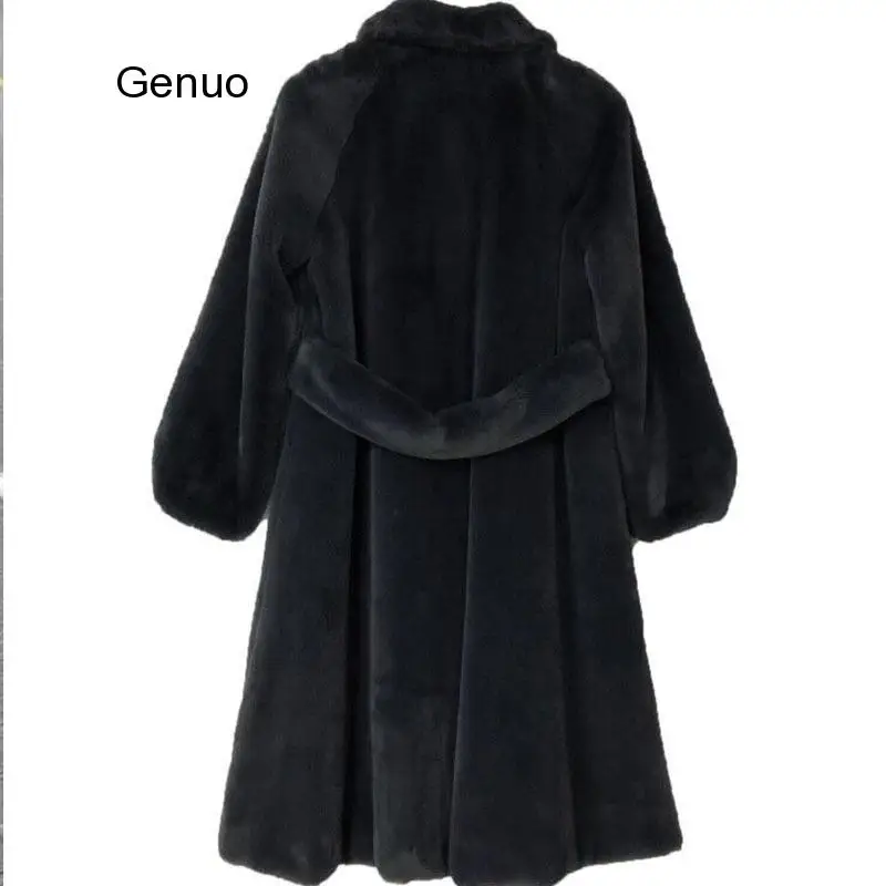 Winter New Fur Outerwear Female Fashion  Solid Color Long Fur Coat High-End Warm Mink Fur Jacket Coat Women Parka