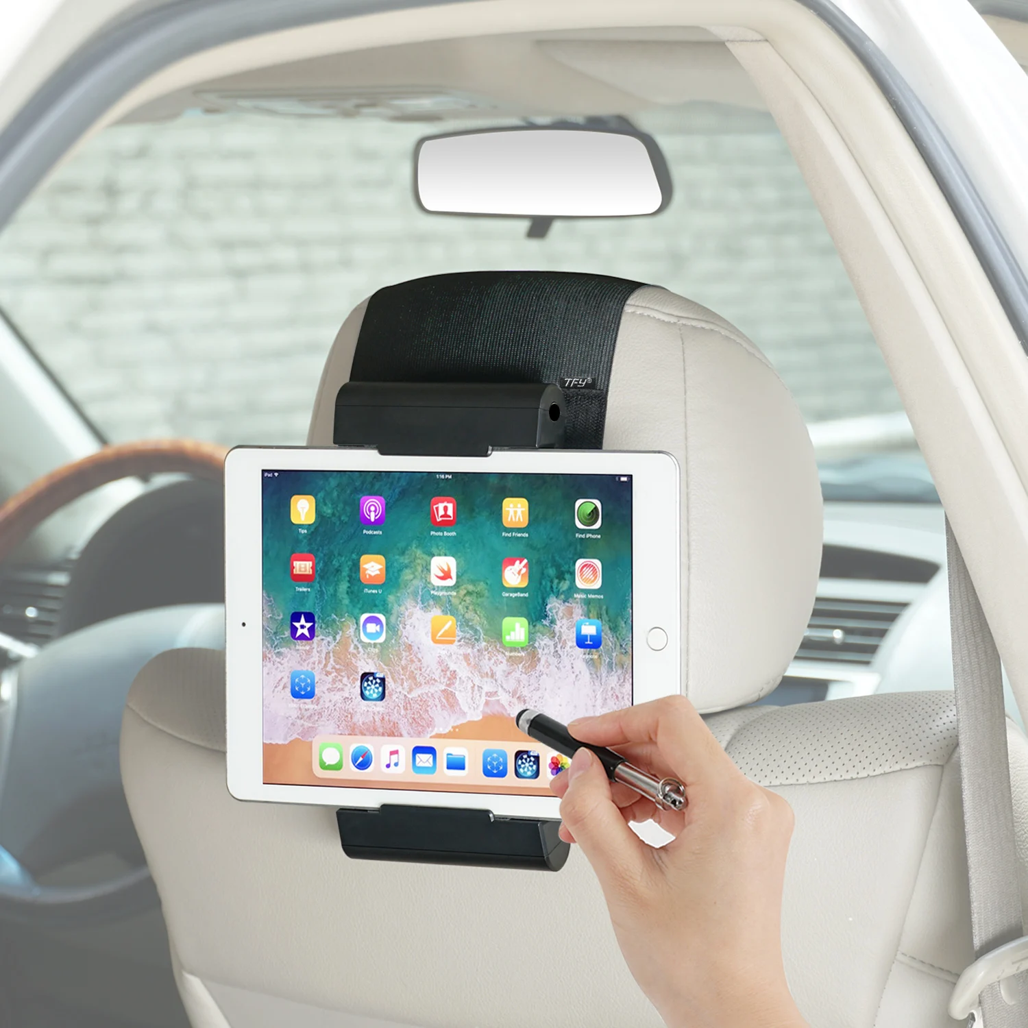 Soporte para tablet de coche para iPad: soporte para tablet para asiento  trasero de automóvil compatible con iPad Pro Air Mini, Galaxy Tab, Kindle  Fire HD