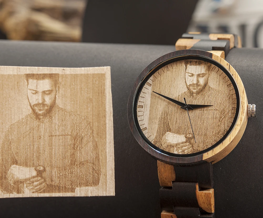 Personality Engraving Customize Watch Men BOBO BIRD Customers Photos Customization Wooden Watches Gift for Him fo reloj mujer