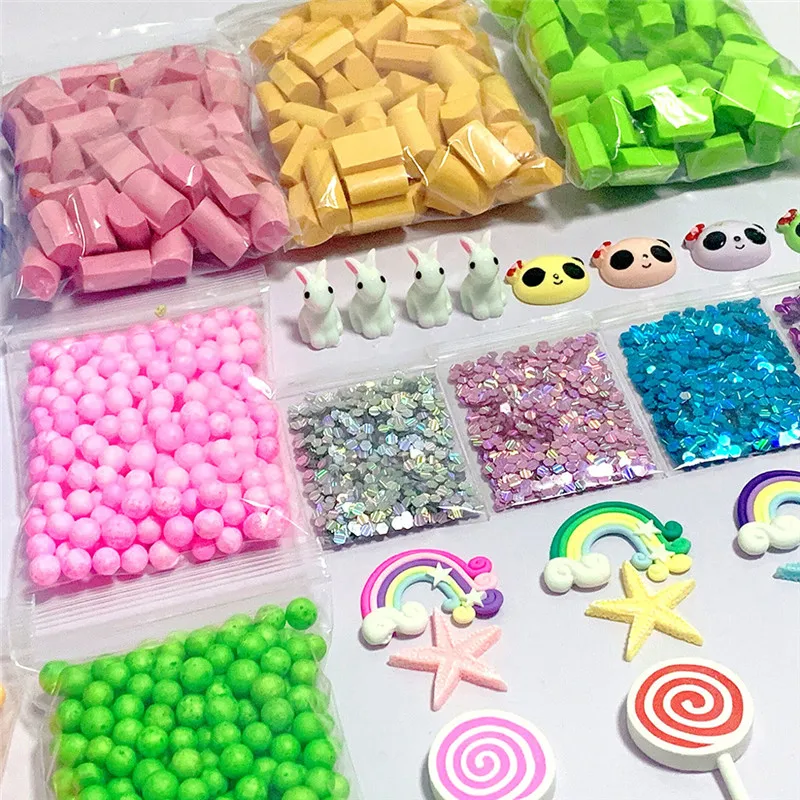 Beads Craft Slime Kit Foam Beads Styrofoam Balls Tools For DIY Slime Making (1)