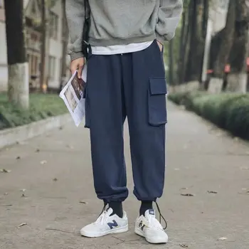 

2019 Autumn Warm Winter Cargo Pants Men Casual Loose Multi-pocket Men's Clothes Military Army Pants