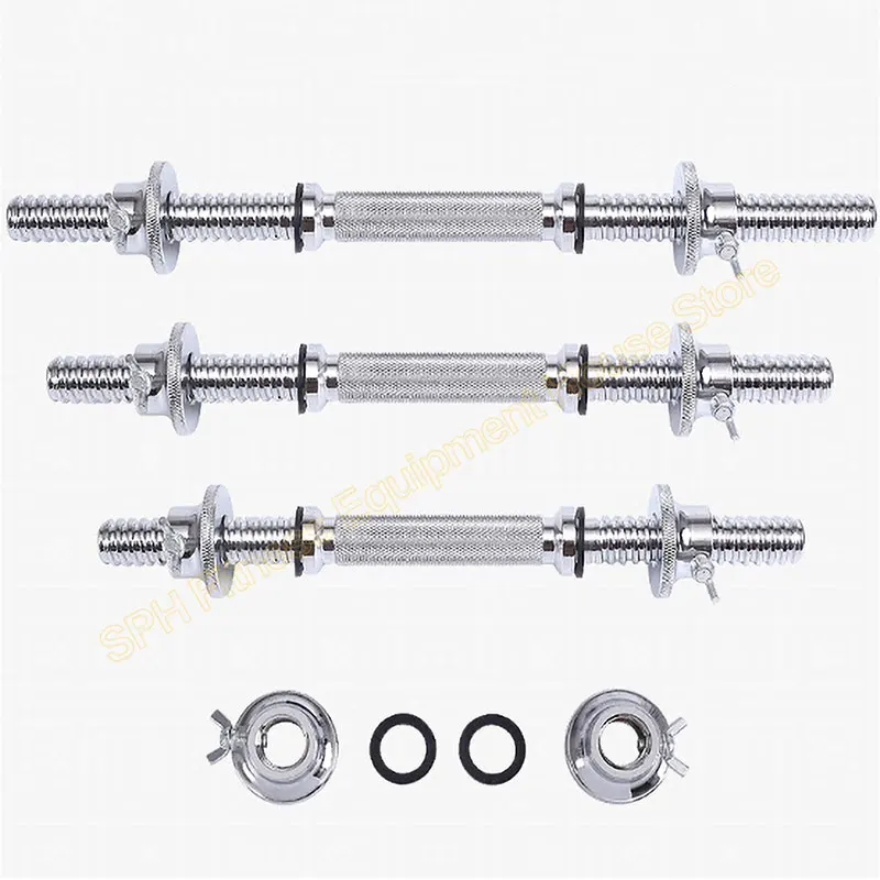 30 35 40 45cm Electroplate Dumbbell Bars Nuts Standard Threaded 25mm Home Dumbbell Handle Gym Fitness Durable Exercise Bars