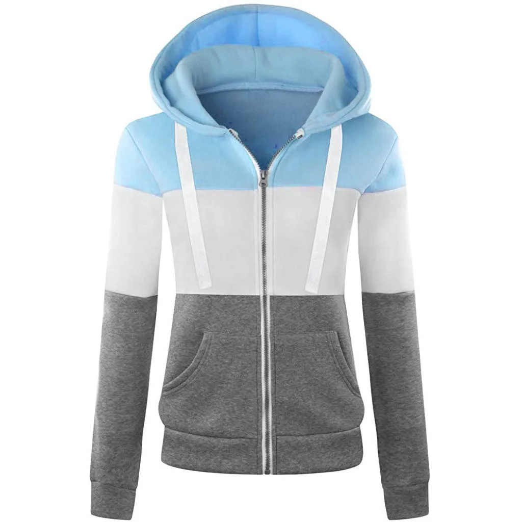 Bluza damski, Рождественская одежда, толстовки, женские, с длинным рукавом, спортивные, повседневные, тонкие, цветные, в стиле пэчворк, с капюшоном, с карманами, куртка, пальто, moletom