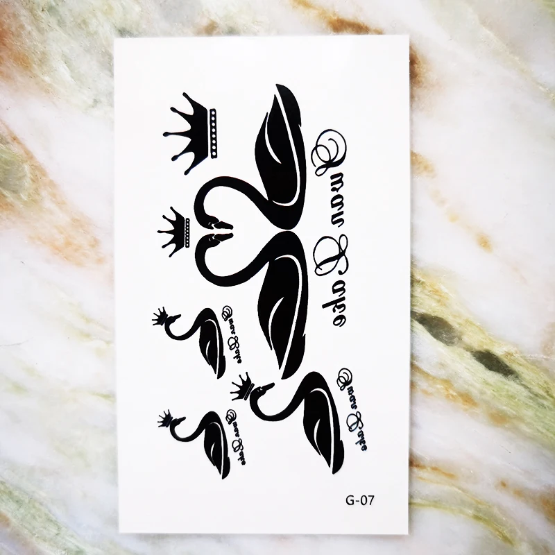 Водостойкая временная татуировка наклейка для мужчин рукав Черный лебедь секс