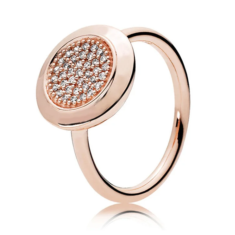 30% серебряное кольцо Роза со стразами в форме сердца Подпись перья с украшением