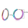 Unisex Hoop Earrings Gold Silver Color Colorful Black Rose Gold Round Ear Rings For Women Men Fashion Punk Hoops Earring ► Photo 2/6