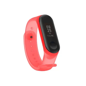

Strap for Xiaomi Mi Band 3/4 transparent silicone loop Red