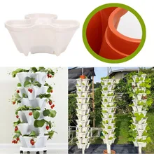 Stack-up-maceta estereoscópica de plástico, maceta Vertical apilable para flores, plantas, fresas, verduras, decoración @ A21