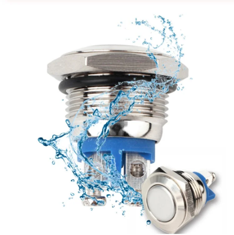 16mm Metal Push Button Switch LED Light Self lock Momentary Latching Car Start Button Power Button