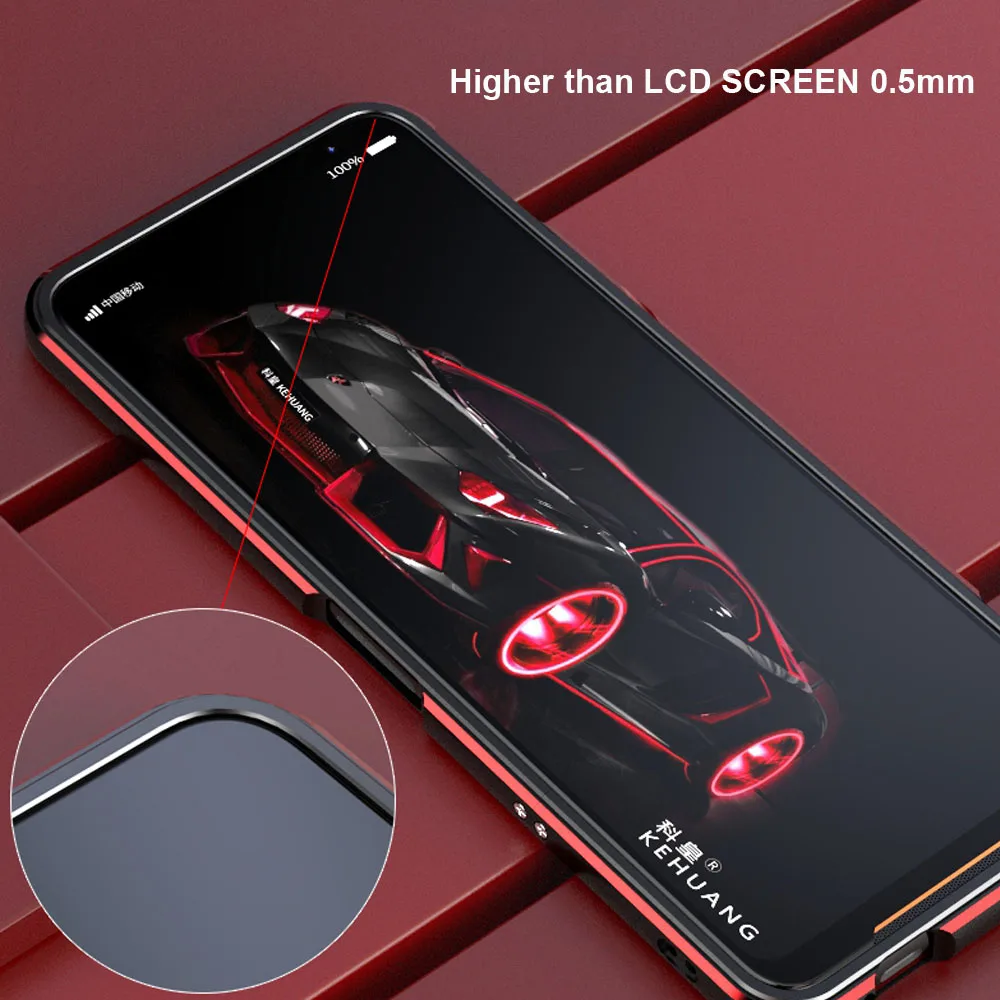 Для Asus Rog 2 ZS660KL чехол двойной цвет алюминиевый бампер защитный чехол для Asus Rog phone 2 Чехол металлическая рамка
