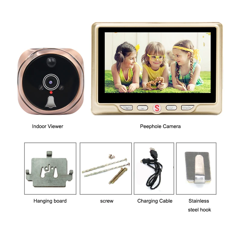 Saful 3000mah 4 3 Lcd Screen Digital Door Camera Peephole Camera