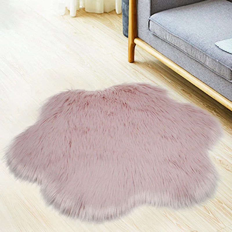 B Type Pink 60cm Круглое одеяло диван коврик спальня мягкая пушистая шерсть искусственный мех овчины стулья подушки сиденья мохнатые гостиная - Цвет: B Type Pink 60cm