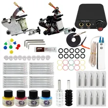 Полный комплект татуировки набор 20 булавки для татуировки 4 цвета пигментные наборы мощность татуировки начинающих наборы постоянный макияж машины