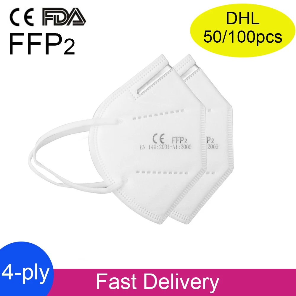 

50/100pcs Face mask FFP2 Anti dust Protective filter mask disposable mascherie respirator mouth mask masque N95 mask Particulate