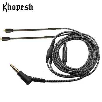 

Khopesh MMCX SE215 Upgrade Silver Plate Cable For Shure SE215 SE315 SE425 SE846 Detachable Cable Mic Headphone Cords Cable
