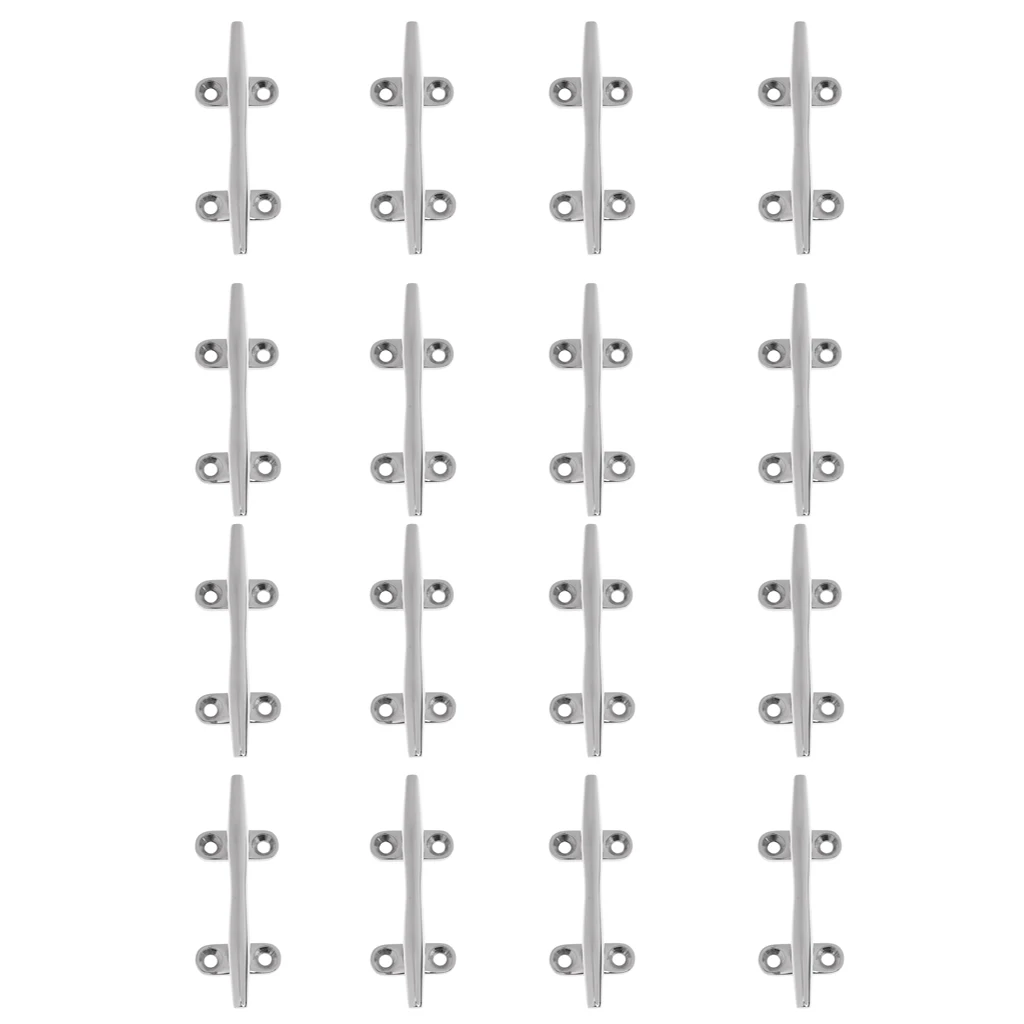 MagiDeal 32x Stainless Steel Heavy Duty 4inch Boat Dock Deck Line Rope Cleat