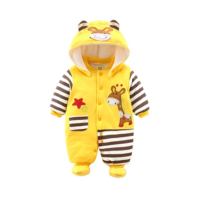 Winter Baby Romper For Newborn Girls Warm Thick Toddler Baby Jumpsuit Overalls Cute Baby Boy Rompers Infant Clothing 3-12M