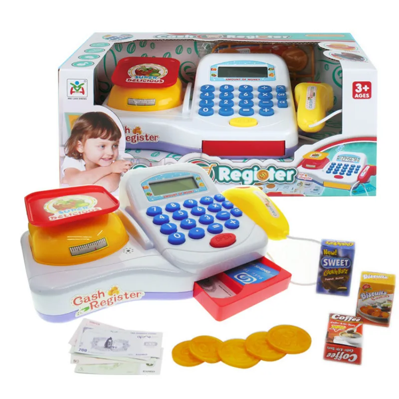 

Multifunction Simulation Cash Register Toy Children's Pretend Play Toys Electric with Light Music Supermarket Cash Register Gift