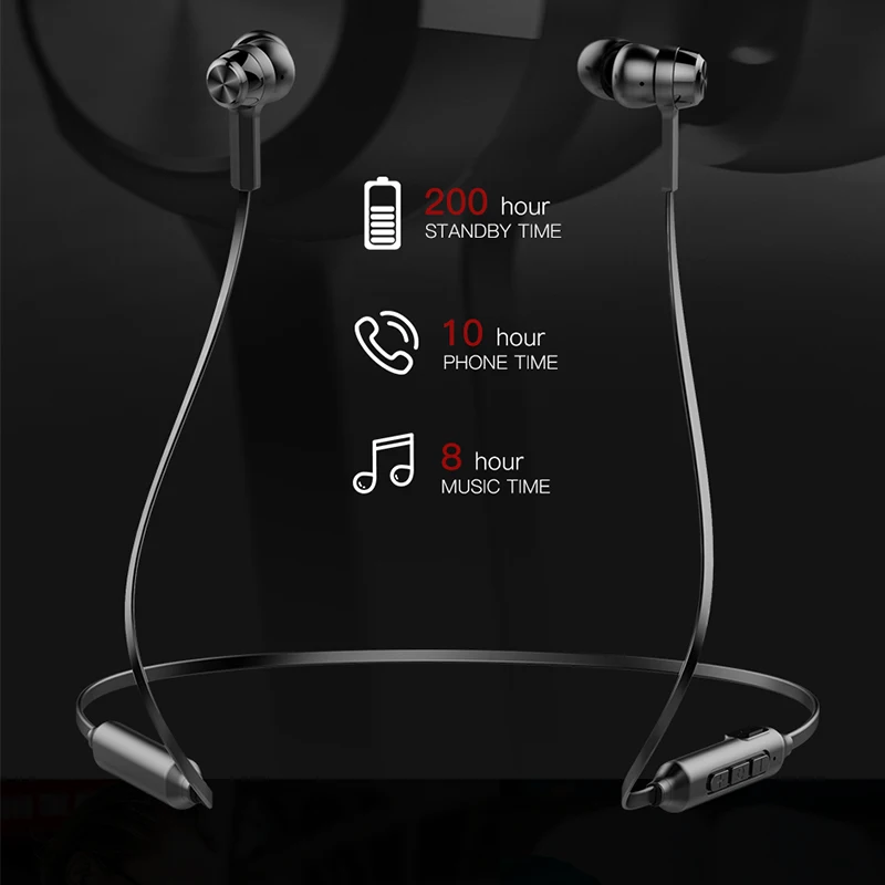Magnetic Wireless Bluetooth Earphone Stereo Neckband Sport Earbuds Wireless in ear Headset Handsfree With Mic For IPhone Samsung