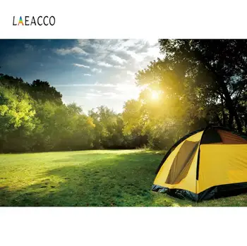 

Laeacco Path House Grassland Forest Tent Spring Sun Home Decor Background Photography Customize Backdrops Props For Photo Studio