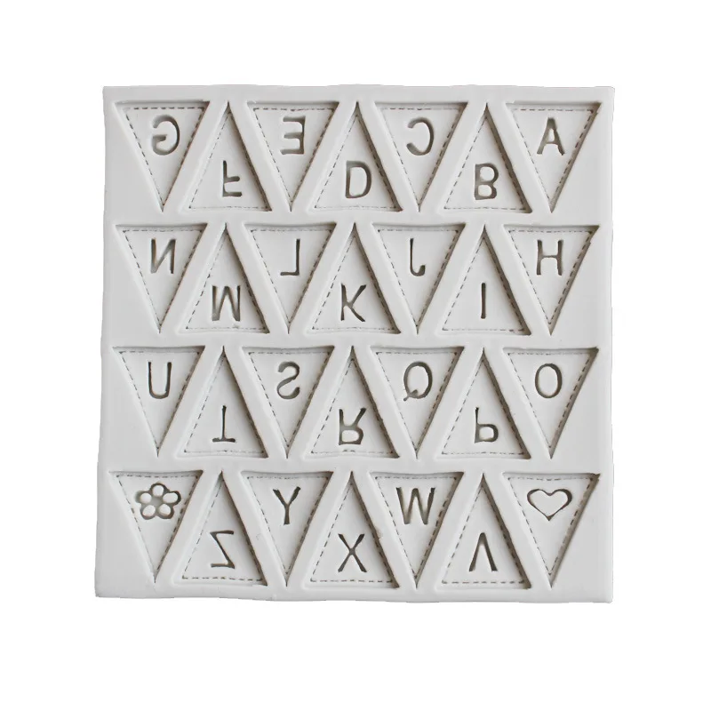 

Letters Shape Triangle Alphabet Silicone Baking Mold Cupcake Decorating Tool Fondant Candy Chocolate Nonstick Gumpaste Mould