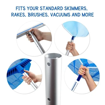 

1PCS Portable Aluminum Alloy Telescopic Handle Stick for Brushes Salvage Net