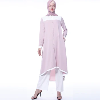 

Abaya Dubai Muslim Tops Ensemble Femme 2 Pieces Pantalon UAE Oman Pakistan Turkish Islamic Prayer Clothes For Women Hijab Dress